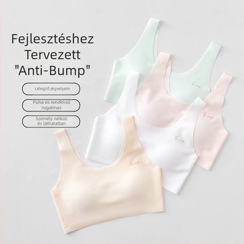 Sima felületű sportmelltartó tinédzserlányoknak, teljes kosár, lélegző, rögzített dupla pántok