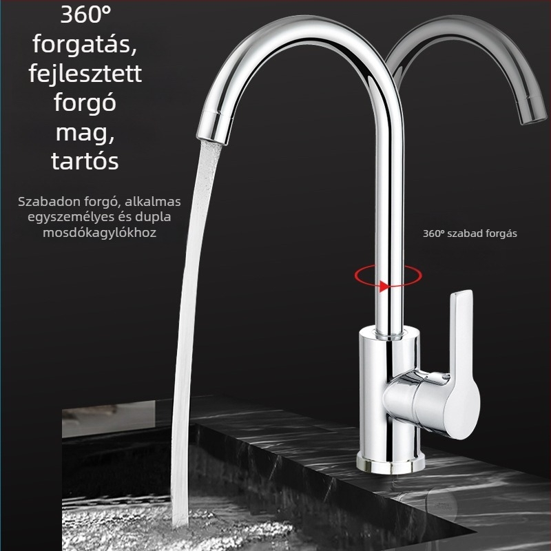 Konyhai keverőcsaptele, réz, kerámiás patron, függőleges felszerelés, 0–100 °C, 1,6 MPa