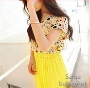 Női chiffon felső nyomtatott mintával, lazán szabott, bat ujjas, kerek nyakú, nyári felső, 50–65 cm hosszú