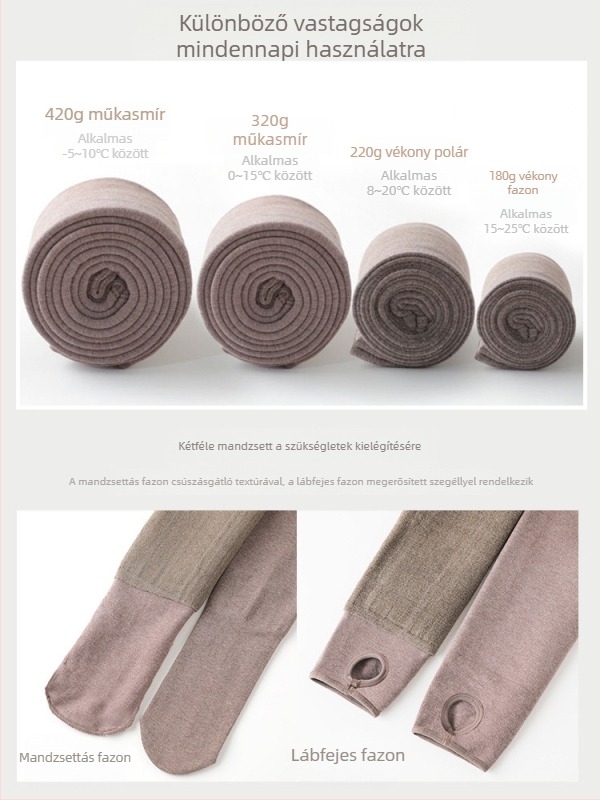 Szürke női leggings fleece-béléssel, őszi-téli meleg és karcsúsító hatással