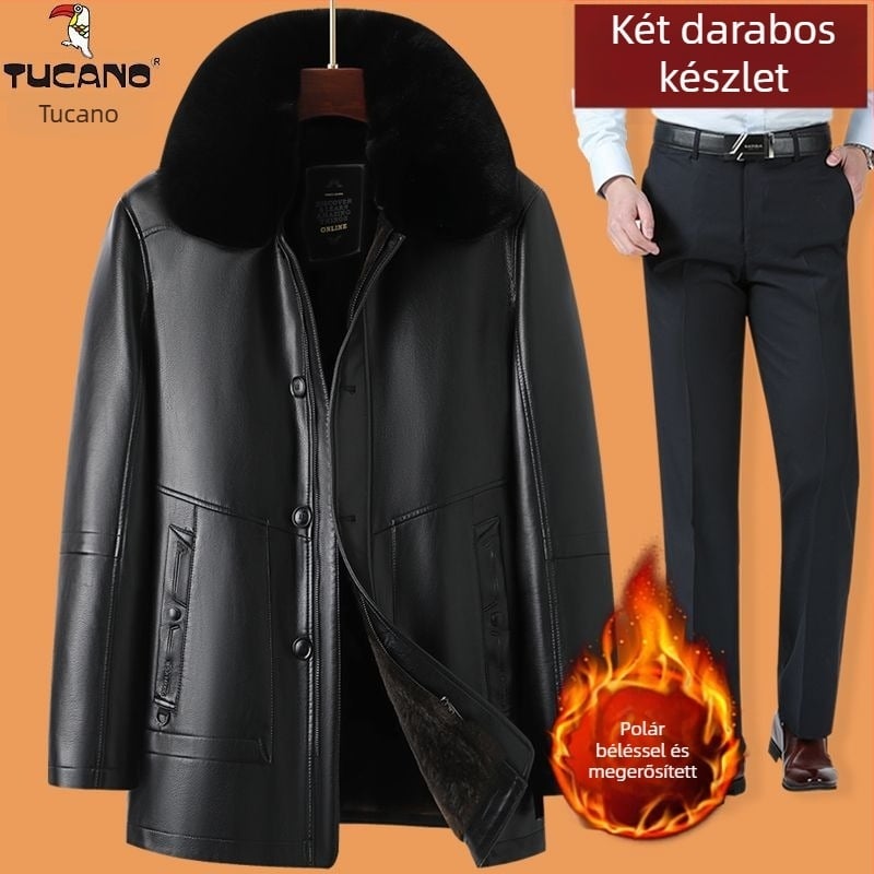 Valódi báránybőrből készült bőrdzseki fleecével bélelt, cipzáras zárás, testhez álló fazon