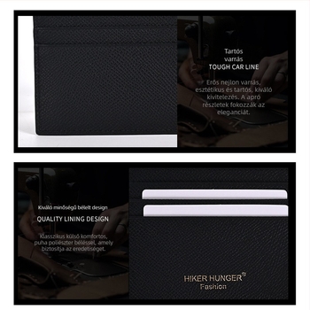 Valódi bőr jogosítvány-kártyatartó — ultra vékony, egyben kártyatartó, egységes minta, belső tehenbőrrel, Artisan Pavilion Leather