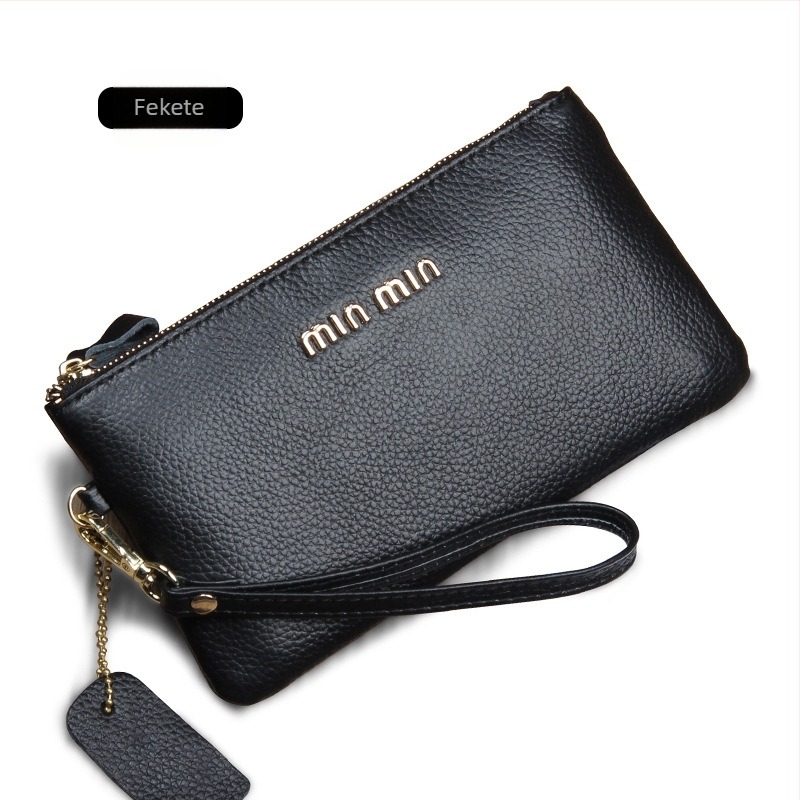 Női Clutch BJ-RR603 — Valódi bőr, Első réteg marhabőr, 1 hajtásos pénztárca, Egyszínű