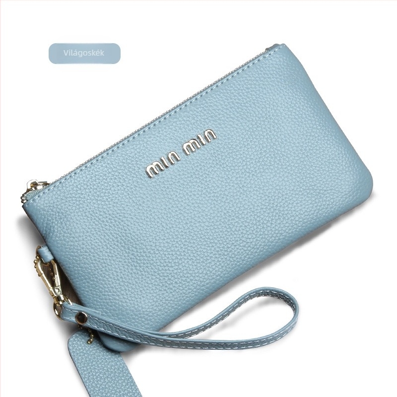 Női Clutch BJ-RR603 — Valódi bőr, Első réteg marhabőr, 1 hajtásos pénztárca, Egyszínű
