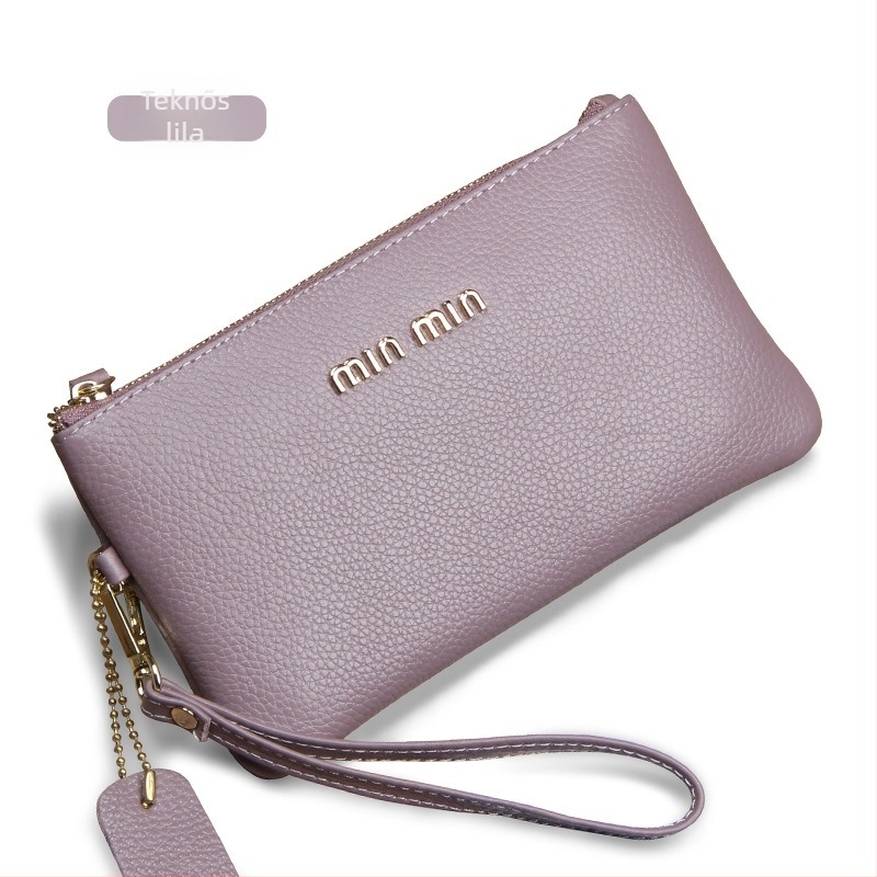 Női Clutch BJ-RR603 — Valódi bőr, Első réteg marhabőr, 1 hajtásos pénztárca, Egyszínű