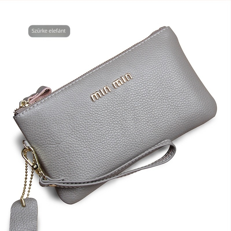 Női Clutch BJ-RR603 — Valódi bőr, Első réteg marhabőr, 1 hajtásos pénztárca, Egyszínű
