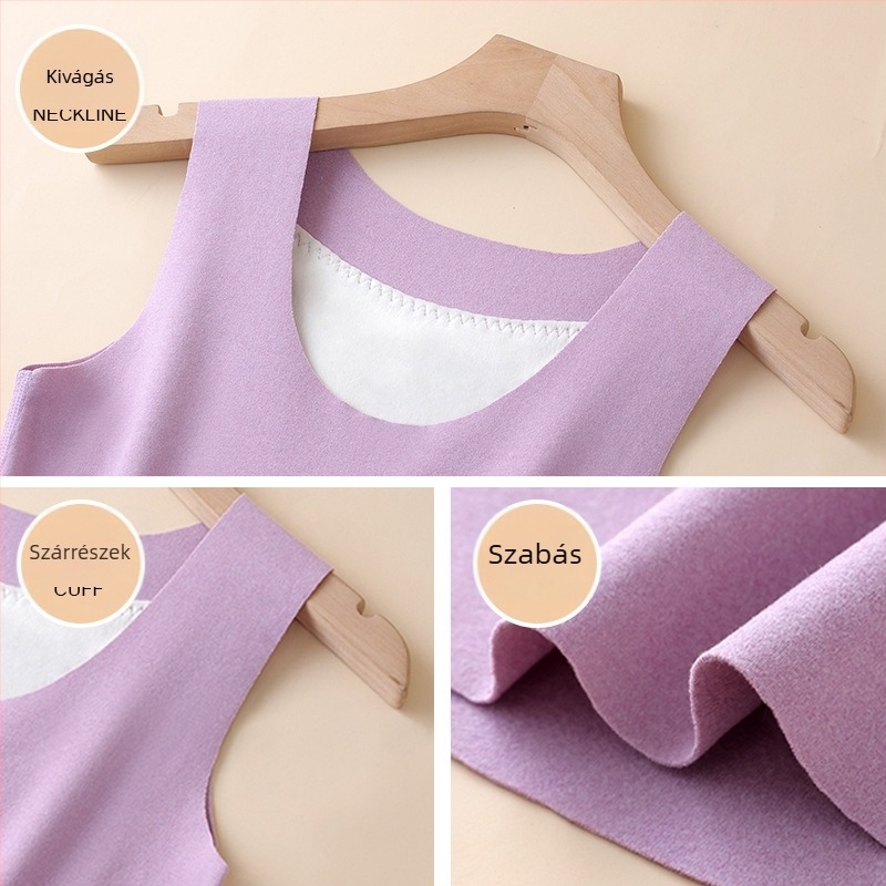 Női termos mellény patch-el elől és hátul, fűtő funkcióval, vastag poliészter anyag