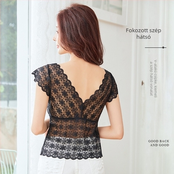 Csipkés váll nélküli melltartó formázott 3/4 kosárral, légáteresztő és kényelmes, szép hát