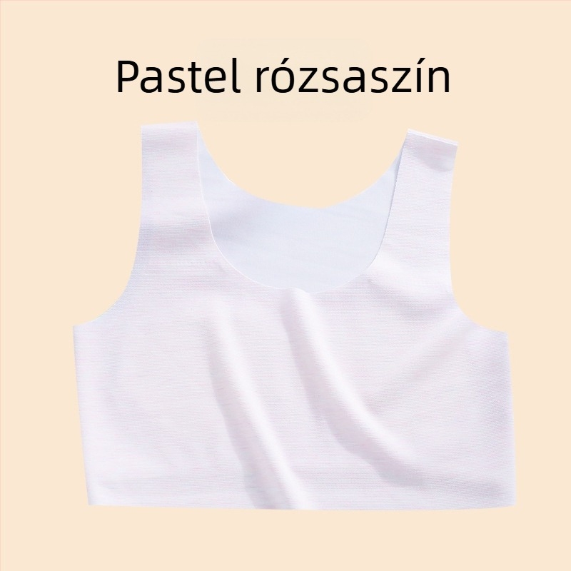 Lányoknak szóló mellény – nejlon anyag, 1/2 kosár, vékony formázott kosár szivaccal, rögzített dupla vállpántok, viszkóz bélés 90–95%
