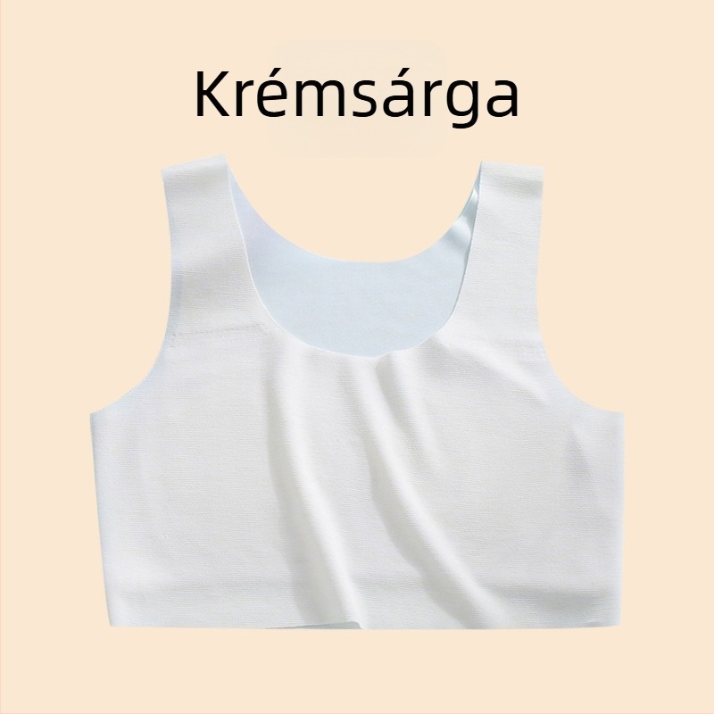 Lányoknak szóló mellény – nejlon anyag, 1/2 kosár, vékony formázott kosár szivaccal, rögzített dupla vállpántok, viszkóz bélés 90–95%