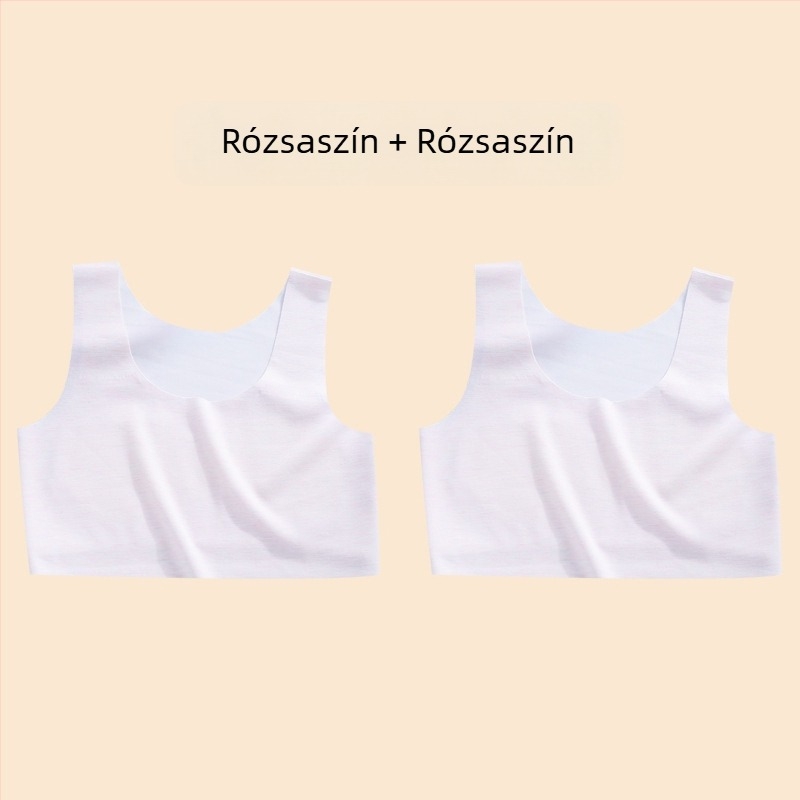 Lányoknak szóló mellény – nejlon anyag, 1/2 kosár, vékony formázott kosár szivaccal, rögzített dupla vállpántok, viszkóz bélés 90–95%