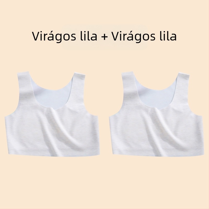 Lányoknak szóló mellény – nejlon anyag, 1/2 kosár, vékony formázott kosár szivaccal, rögzített dupla vállpántok, viszkóz bélés 90–95%