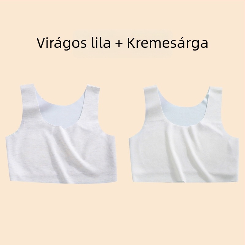 Lányoknak szóló mellény – nejlon anyag, 1/2 kosár, vékony formázott kosár szivaccal, rögzített dupla vállpántok, viszkóz bélés 90–95%
