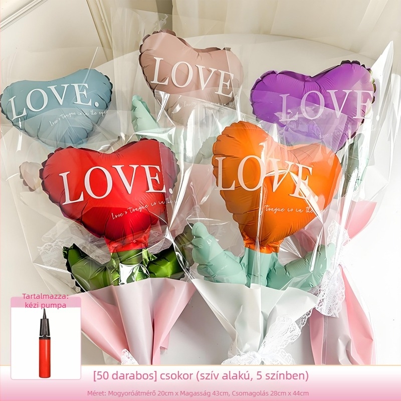 Dongyang chengnuo yibai szerelemlufi készlet, alumíniumfóliás balonok, szív alakú, Valentin-napra és kínai Valentin-nap fotórekvizitként