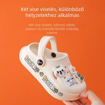 DIY gyerek papucs aranyos nyuszi mintával, EVA felső rész, uniszex, Baotou stílus, 7–12 évesek, tavasz 2023