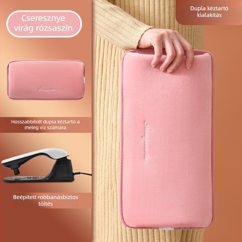 Újratölthető robbanásbiztos melegvíz-palack kézmelegítővel – elektromos fűtés, 220V, 350W, flanel anyag, automatikus kikapcsolás, vállra, nyakra, derékre, hasra, lábakra és kezekre