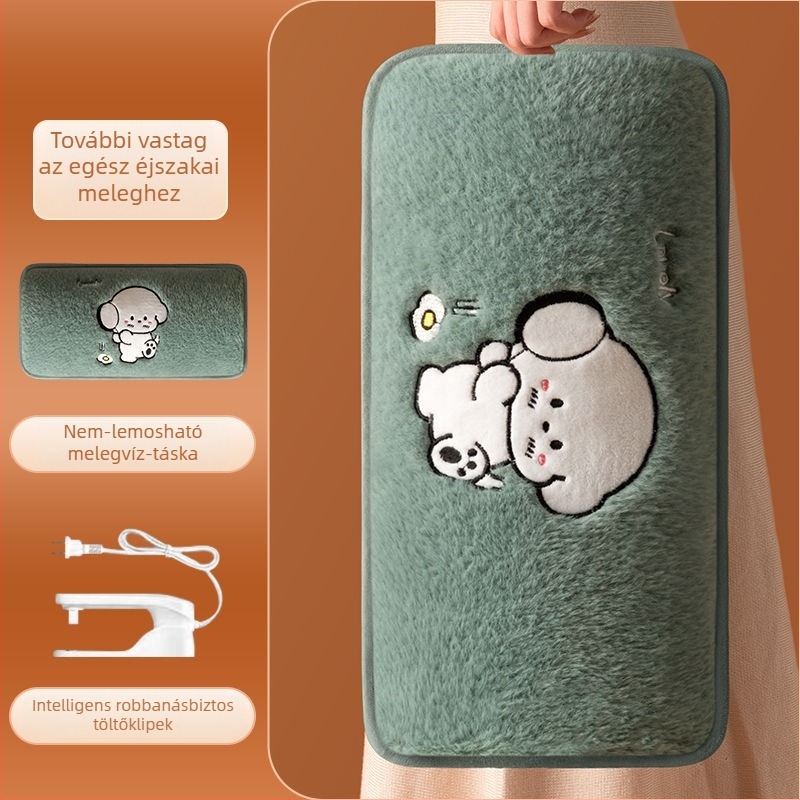 Újratölthető robbanásbiztos melegvíz-palack kézmelegítővel – elektromos fűtés, 220V, 350W, flanel anyag, automatikus kikapcsolás, vállra, nyakra, derékre, hasra, lábakra és kezekre