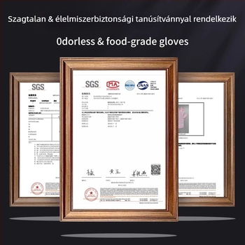 Konyhai nitril kesztyűk, élelmiszerbiztonsági, vastagított, vízálló, mosogatáshoz
