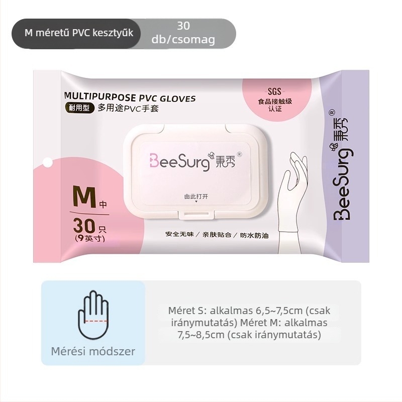 Konyhai nitril kesztyűk, élelmiszerbiztonsági, vastagított, vízálló, mosogatáshoz