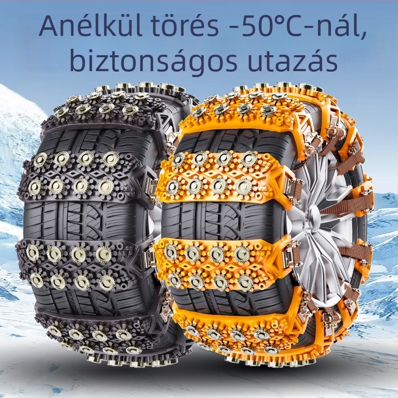 Csúszásmentes gumiláncok autókhoz, sedanokhoz, pickupokhoz, kisbuszokhoz és terepjárókhoz — Snow Tank modell, univerzális illeszkedés, univerzális abroncsméret, tömeg 291