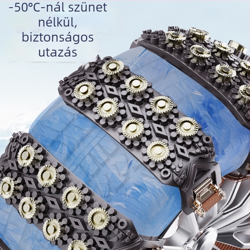Csúszásmentes gumiláncok autókhoz, sedanokhoz, pickupokhoz, kisbuszokhoz és terepjárókhoz — Snow Tank modell, univerzális illeszkedés, univerzális abroncsméret, tömeg 291