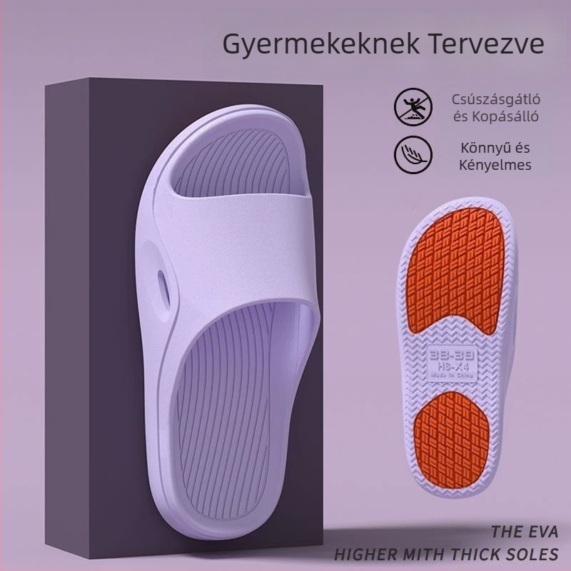 Peach Seal Gyermekek nyári beltéri papucsok, fürdőszobához – csúszásmentes, puha PVC talppal