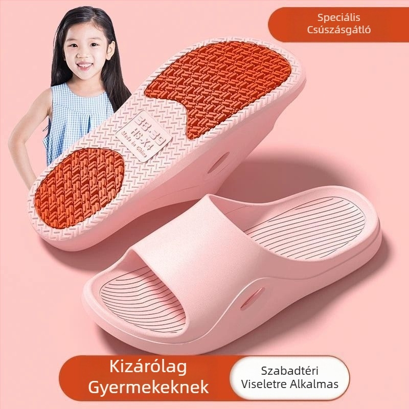 Peach Seal Gyermekek nyári beltéri papucsok, fürdőszobához – csúszásmentes, puha PVC talppal