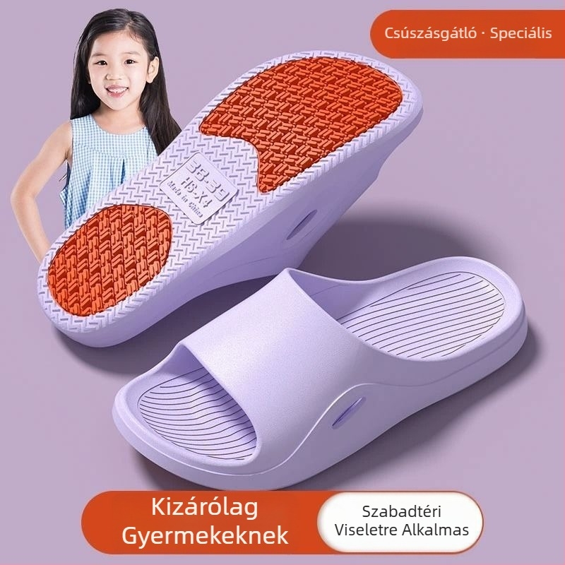 Peach Seal Gyermekek nyári beltéri papucsok, fürdőszobához – csúszásmentes, puha PVC talppal