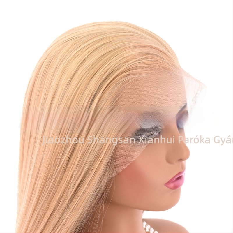 COS paróka férfiaknak, ősi kosztümhöz, hosszú egyenes haj, elülső csipke, elöl kézzel kötött kivitel