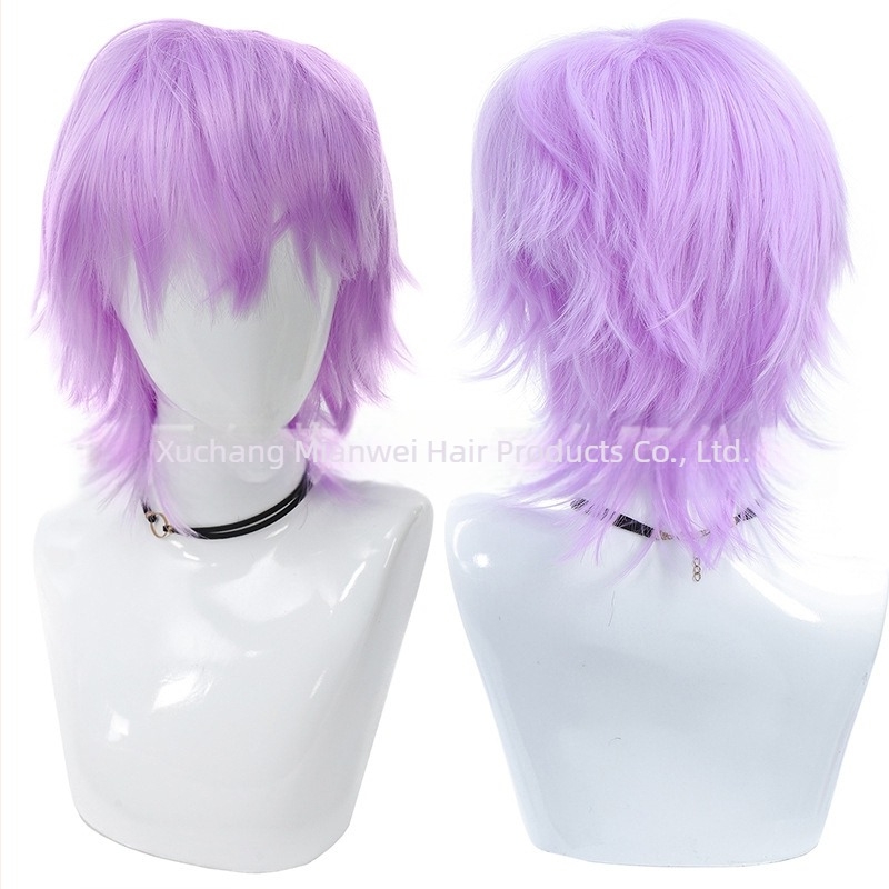 COS paróka szerepjátékhoz – rövid egyenes frufni, hőálló rost, szerepjáték stílus