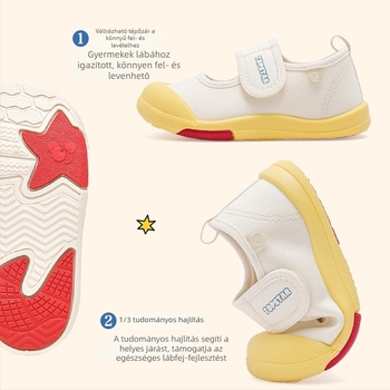 Topstar Gyerekeknek készült alacsony profilú vászoncipő - Velcro zárás, légáteresztő, TPR talp (Koreai stílus, 1–6 évesek)
