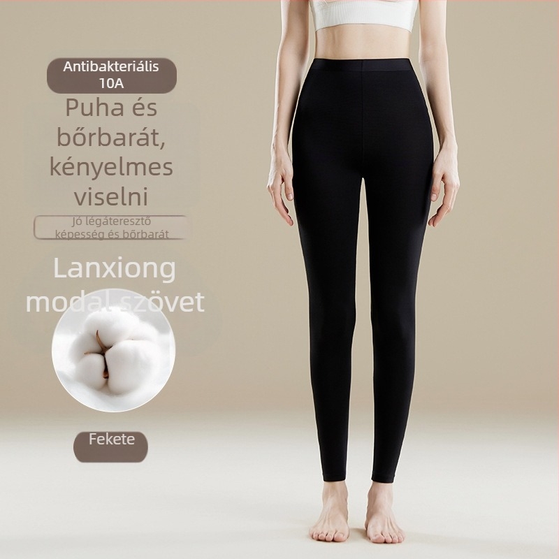 Női magas derekú termosz pantalón - Modal keverék, 30–50% Modal, egyrétegű, testformáló, melegen tartja
