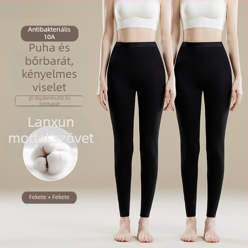 Női magas derekú termosz pantalón - Modal keverék, 30–50% Modal, egyrétegű, testformáló, melegen tartja