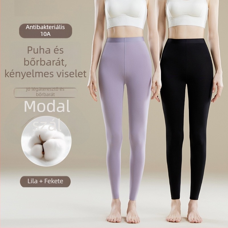 Női magas derekú termosz pantalón - Modal keverék, 30–50% Modal, egyrétegű, testformáló, melegen tartja