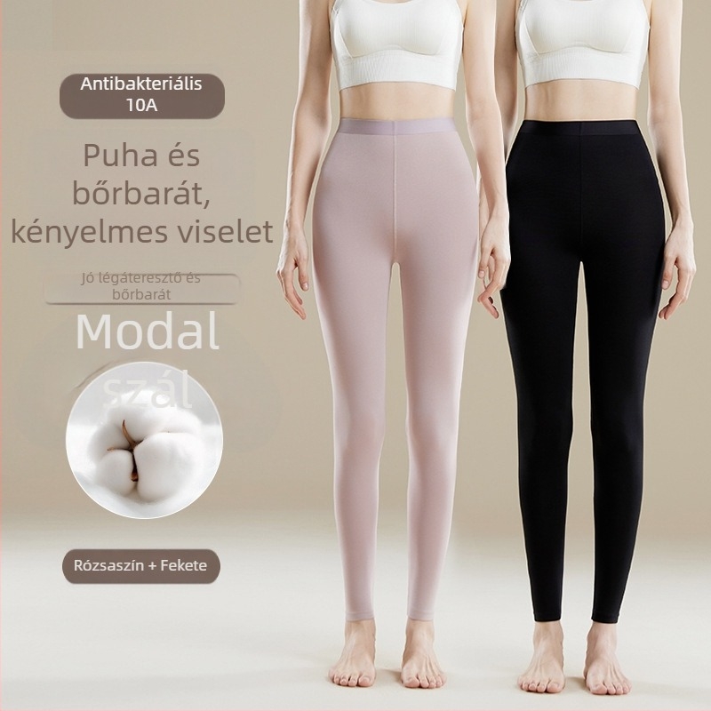 Női magas derekú termosz pantalón - Modal keverék, 30–50% Modal, egyrétegű, testformáló, melegen tartja