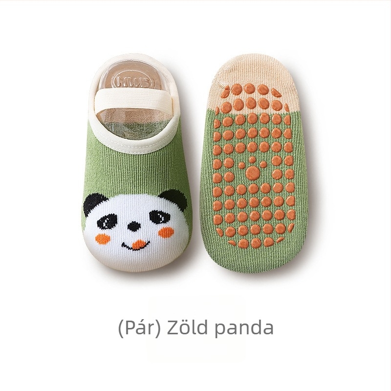 Gyerekek beltéri csúszásmentes zoknik, 80% pamut, rajzfilmszerű minta, tavasz-nyár-ősz