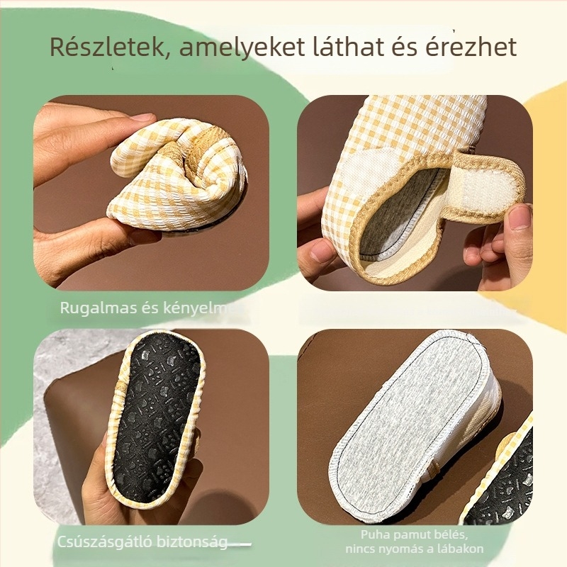 Baba beltéri zokni csúszásgátló puha talppal, uniszex, 6–36 hónap, tavasz–nyár–ősz