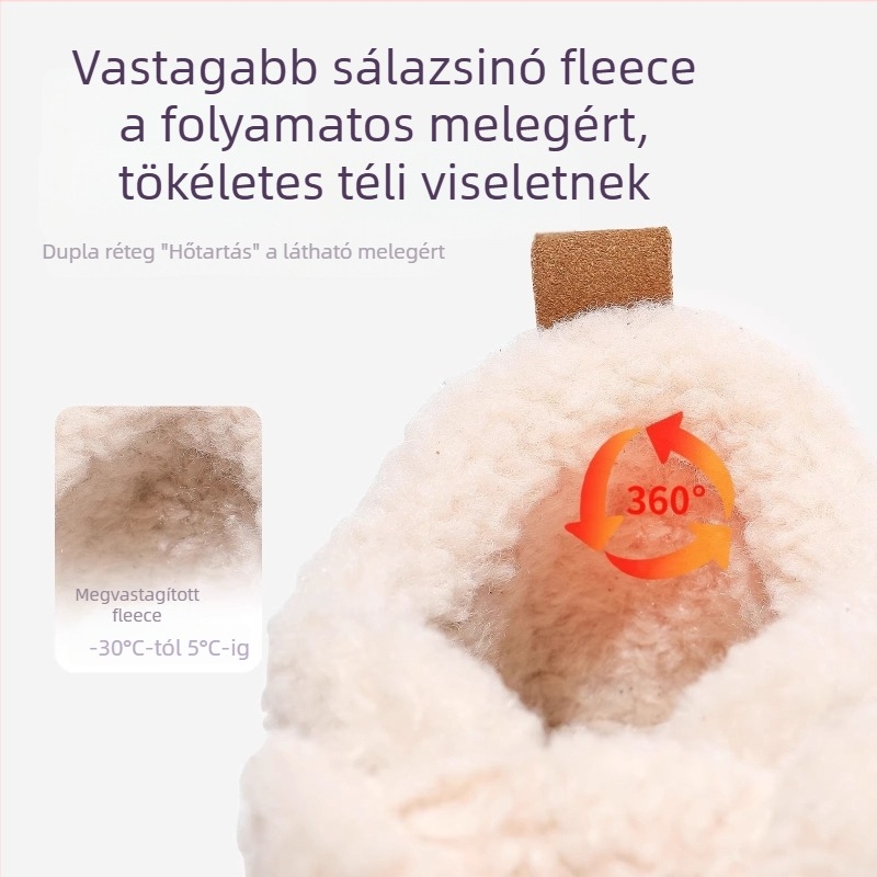 Gyerekek téli hócsizmái, nubuk felsőrésze, gumírozott talp, középmagasságú szár, textilbetét