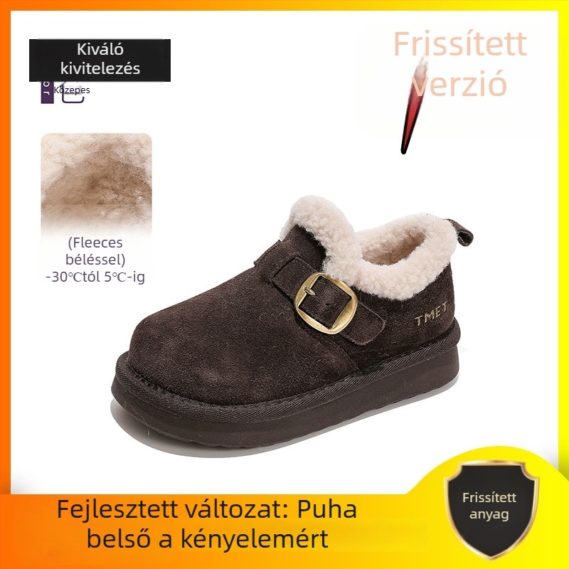 Gyerekek téli hócsizmái, nubuk felsőrésze, gumírozott talp, középmagasságú szár, textilbetét