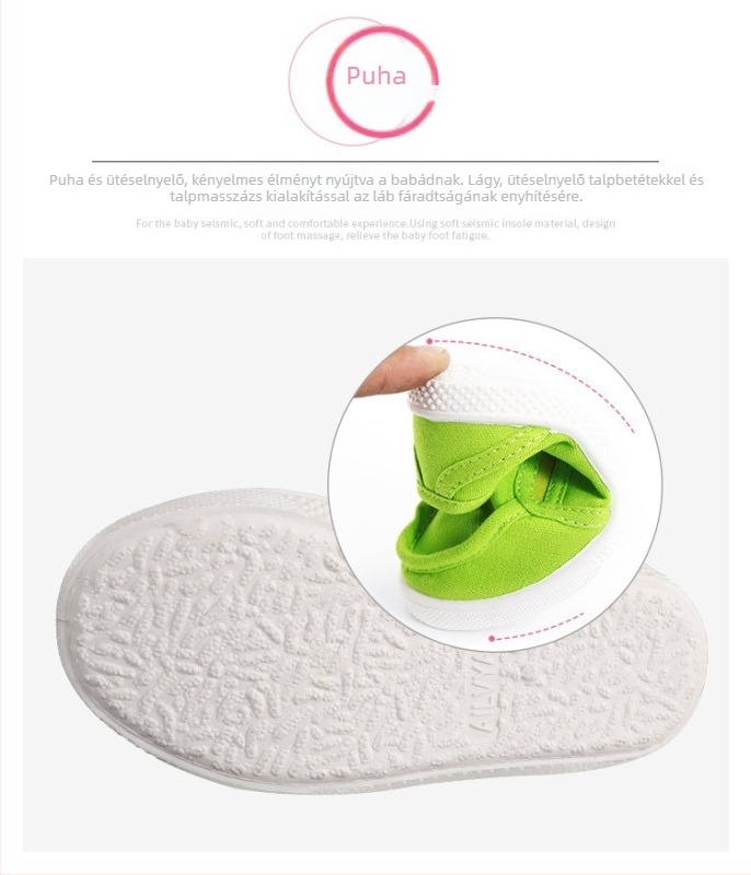 Gyerekeknek készült slip-on vászoncipő, koreai stílus, alacsony felső rész, pamut bélés, textil talpbetét