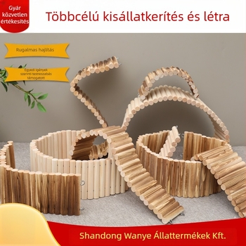 Masszív fából készült hörcsög élőhely kerítés létrával