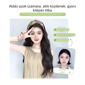 Fejpántos paróka, hosszú egyenes haj, magas koronázat, egy darabból álló félfejfedés, állítható frufni (egyenes vagy ferde), AT358 AT381 modellek, hőálló szál, természetes megjelenés