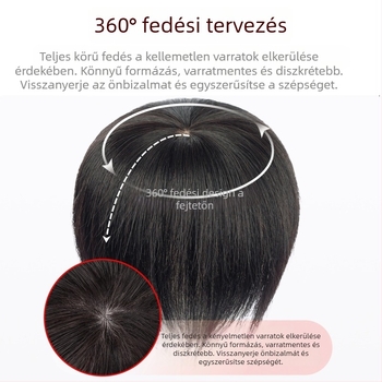 Női hajpótló darab, egyenes haj, valós emberi hajból, modell Hand Needle Straight Hair Block, nem festhető és nem dauerolható