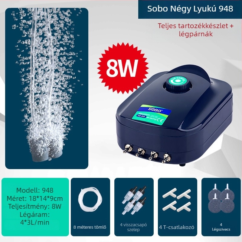 Songbao Ultra-Quiet Akváriumi Oxigénpumpa, Kisméretű Otthoni Használatra