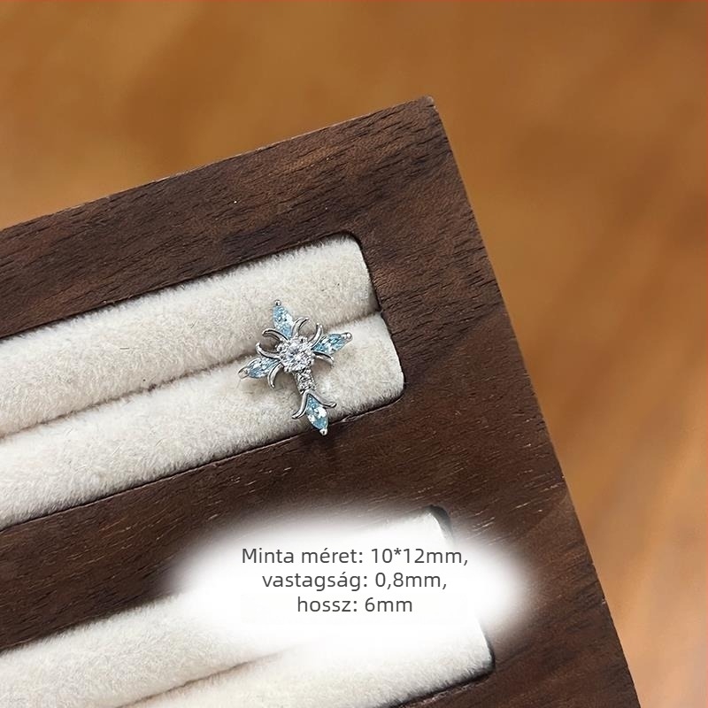 Fülbevalók titán acélból, elektropolírozás, geometriai forma, pásztori stílus