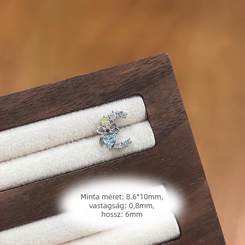 Fülbevalók titán acélból, elektropolírozás, geometriai forma, pásztori stílus