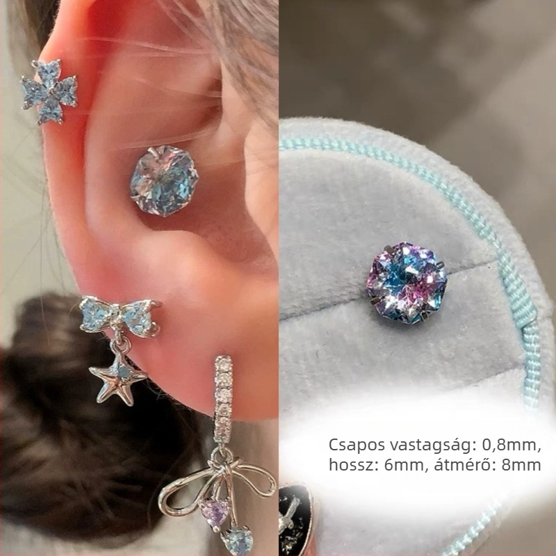 Fülbevalók titán acélból, elektropolírozás, geometriai forma, pásztori stílus