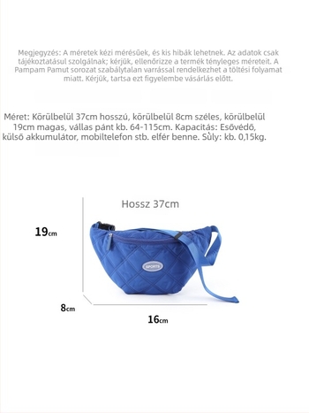 Uniszex nylon mellkas/derék táska diamant-quilt mintával, cipzáros nyitás és telefontok