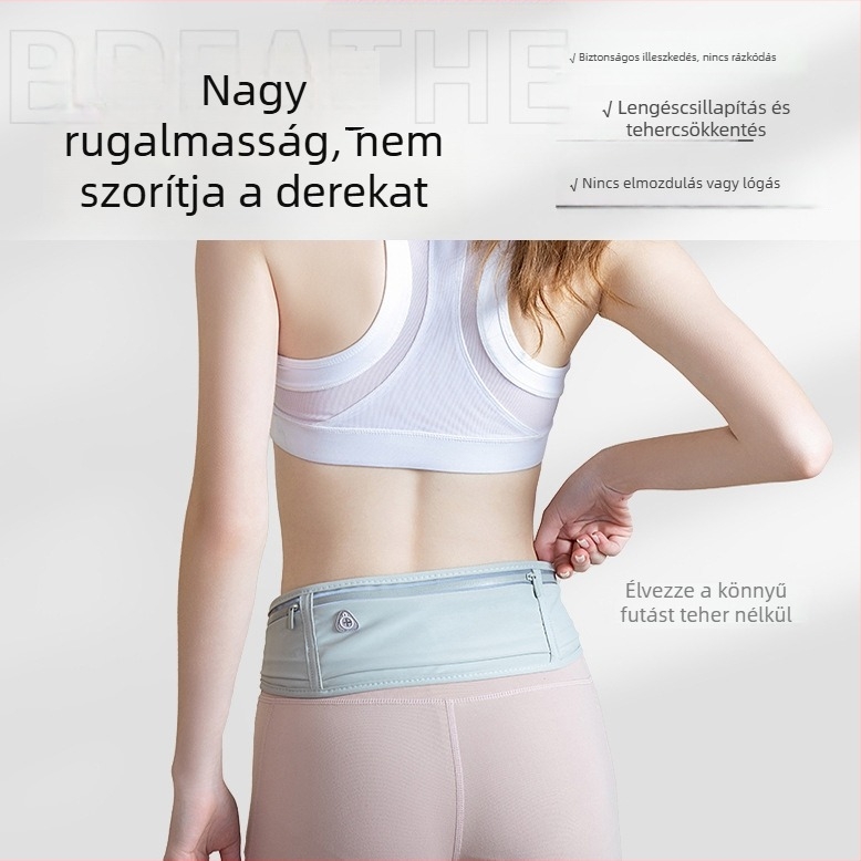 Unisex Lycra futó deréktáska vízálló rejtett zsebbel, szabadtéri sportokhoz