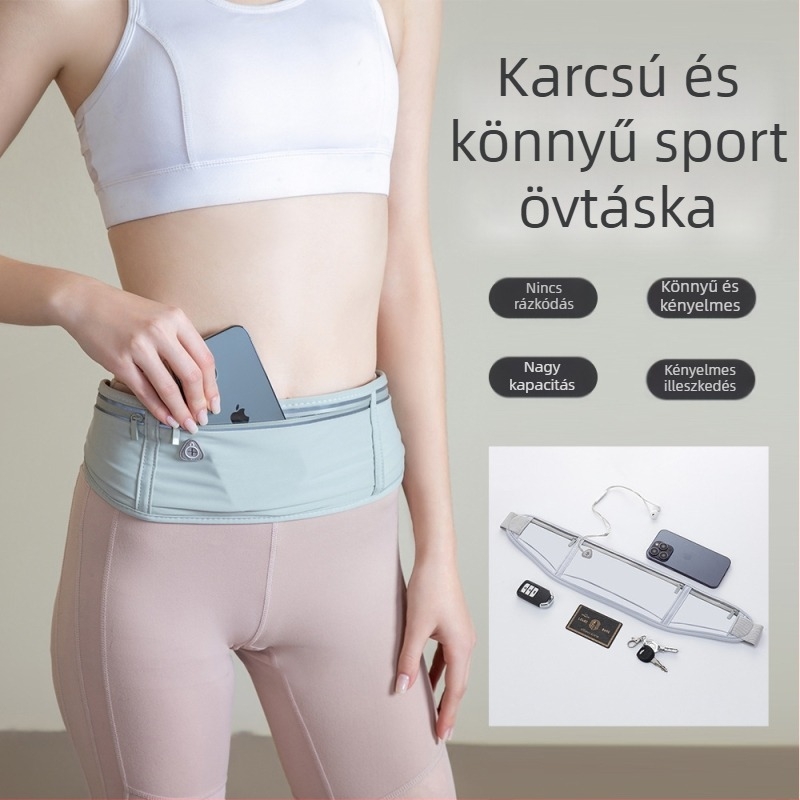 Unisex Lycra futó deréktáska vízálló rejtett zsebbel, szabadtéri sportokhoz